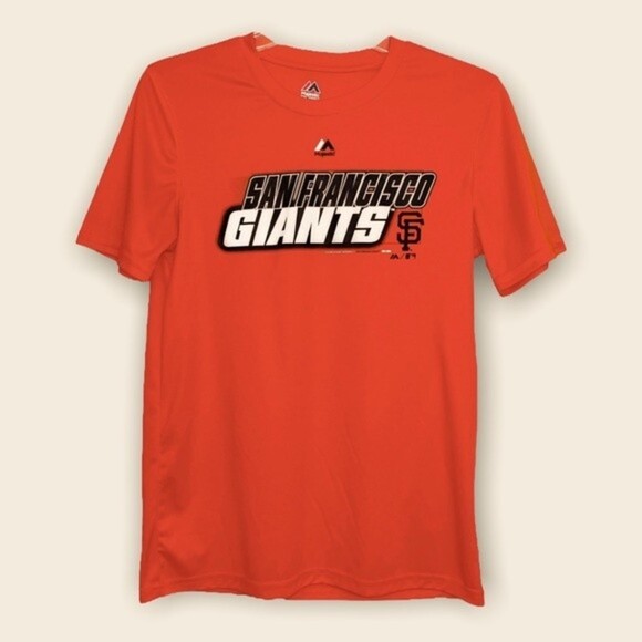 Majestic SF Giants Short Sleeve Shirt Kids Size Large 14 / 16 - Picture 1 of 4